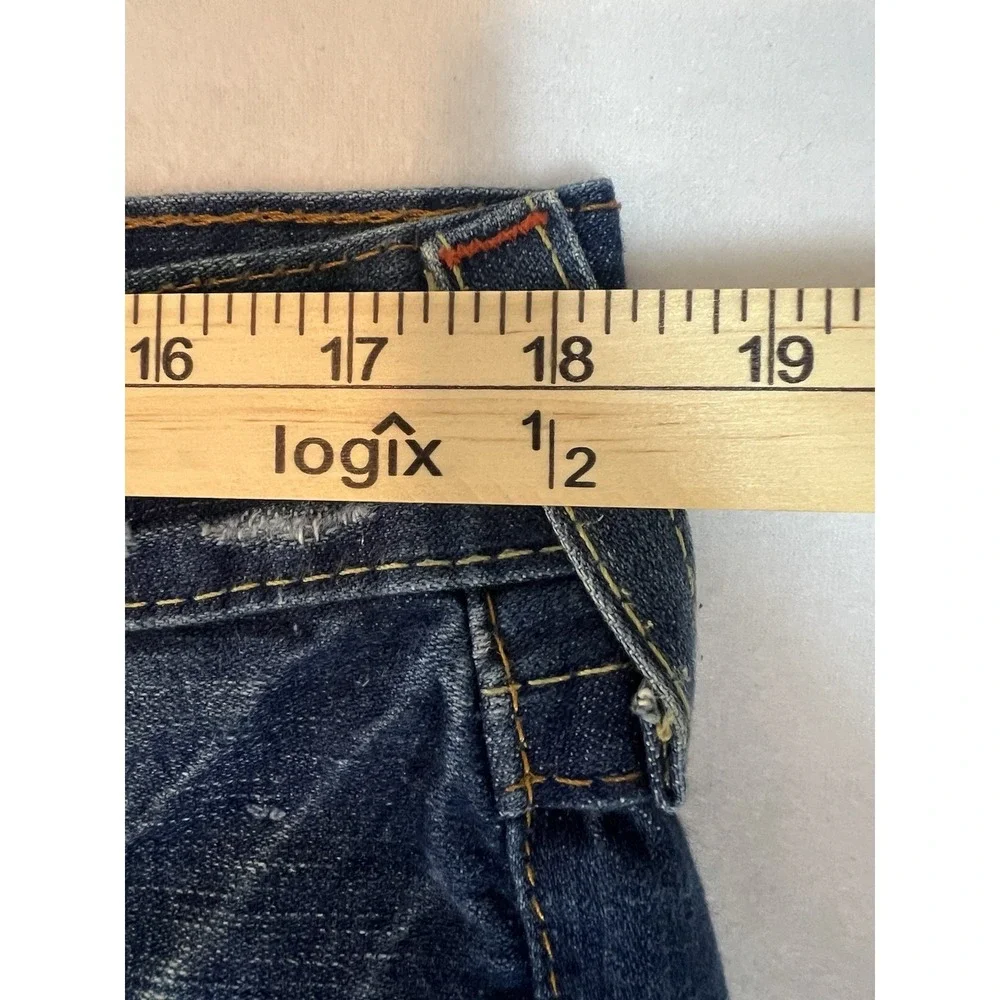 Y2k True Religion Blue Jeans Billy Embroidered Dragon Pocket Men's Fits 36/28